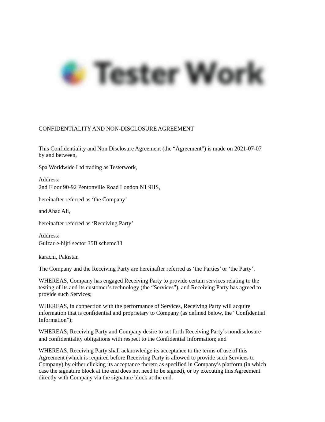 Tester Work Confidentiality and Non Disclosure Agreement.docx_d7yieikiczp_page1