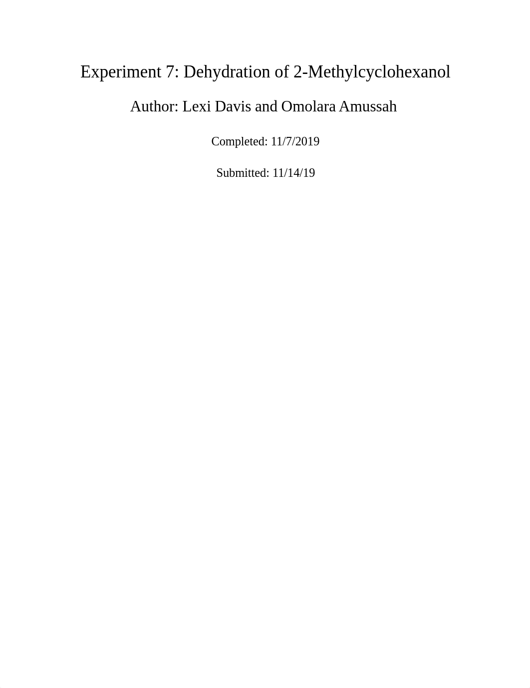 Experiment 7: Dehydration of 2-Methylcyclohexanol_d7yn1n1t8ip_page1