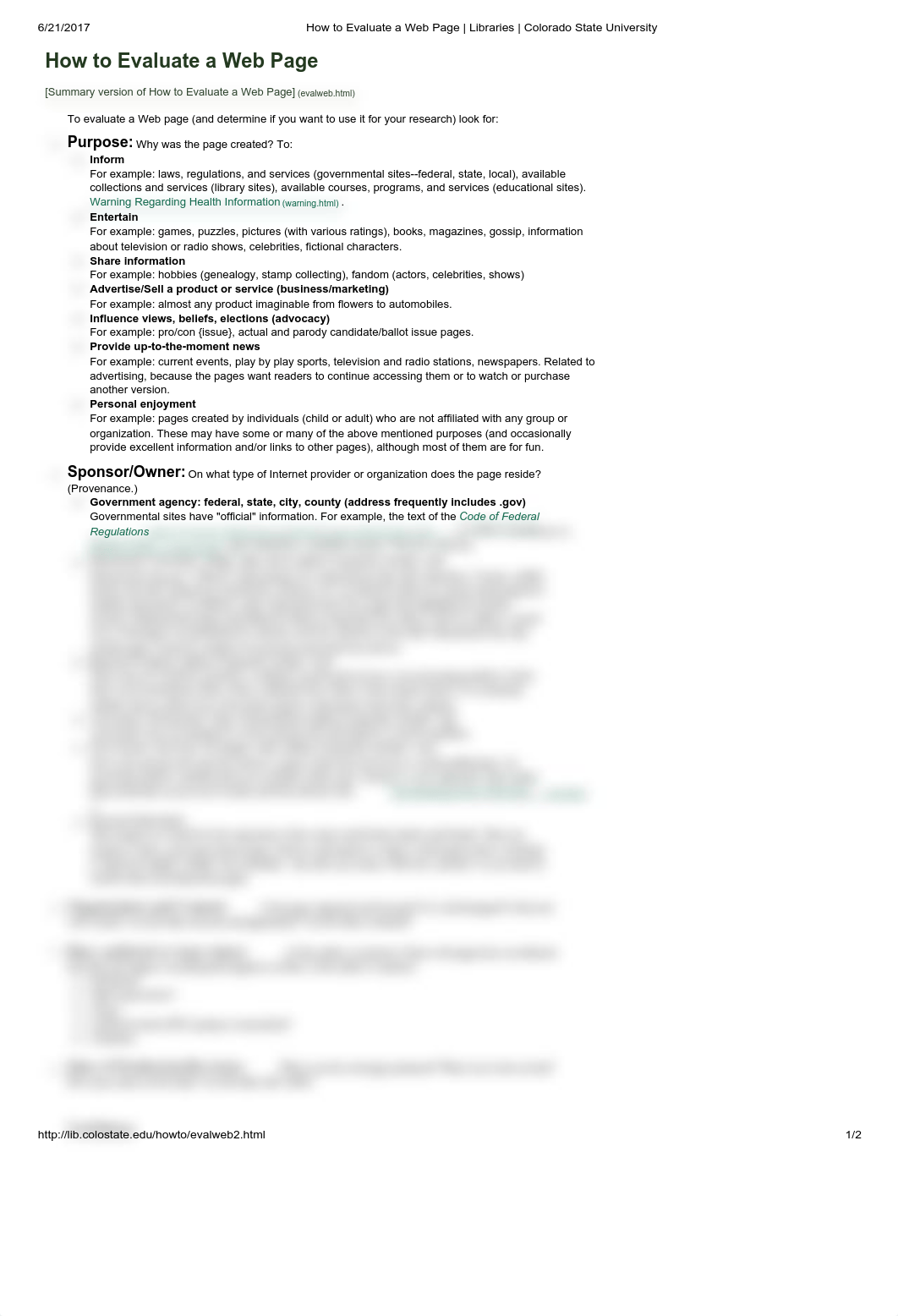 How to Evaluate a Web Page _ Libraries _ Colorado State University.pdf_d7zdlyuwuay_page1