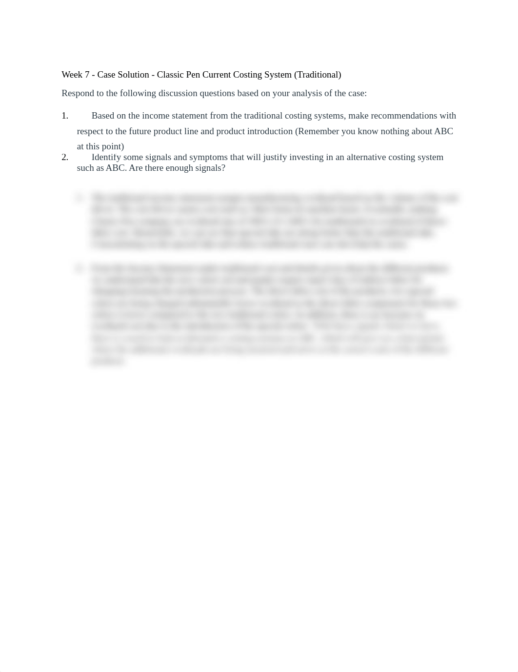 Week 7 - Case Solution - Classic Pen Current Costing System (Traditional).docx_d7zt7n1xqfj_page1