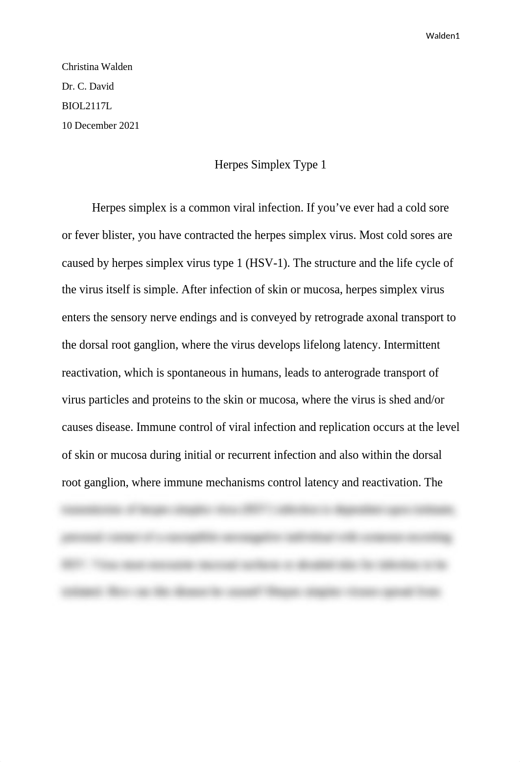 Herpes Simplex Essay.docx_d7zycprry5m_page1