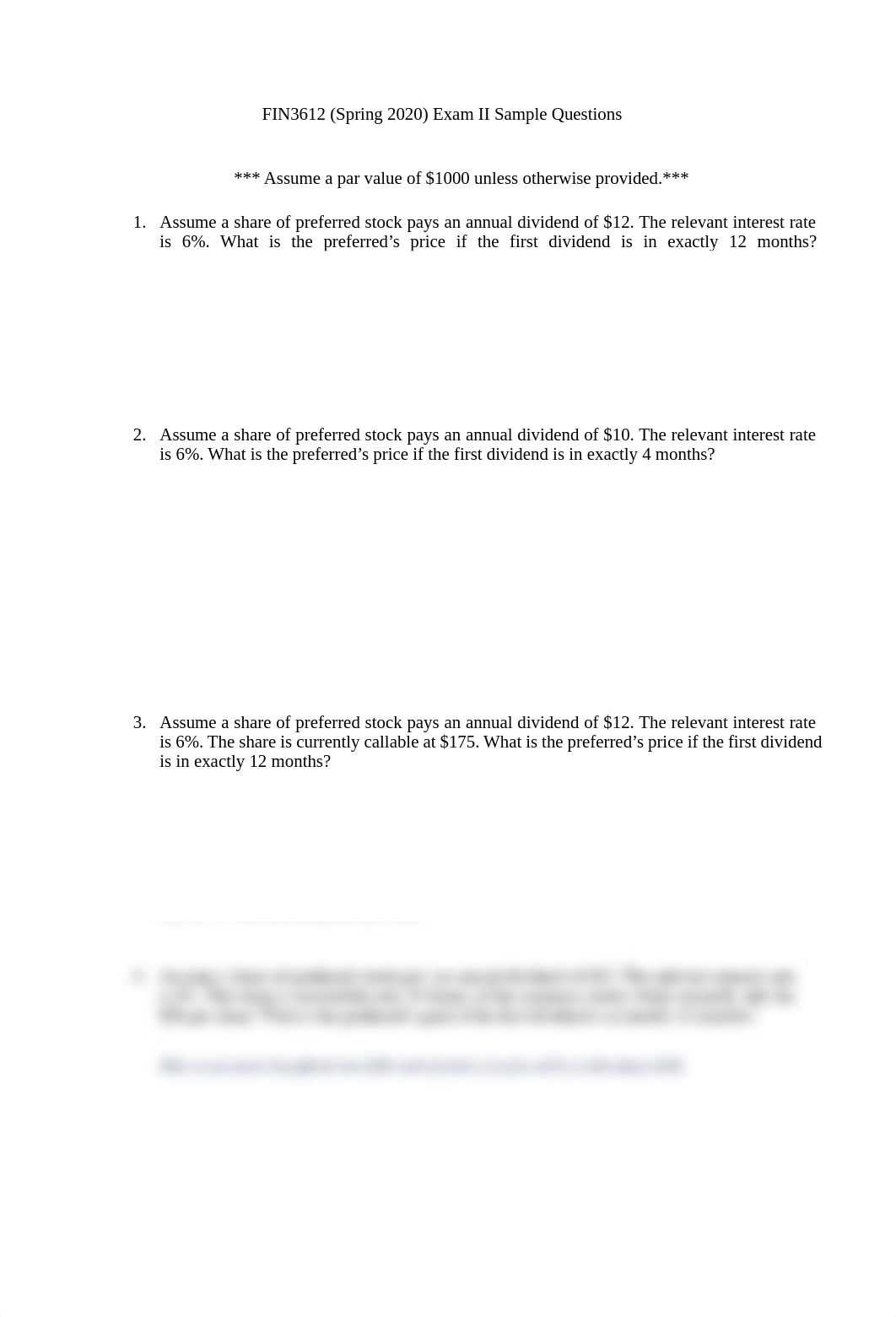 FIN3612 (Spring 2020) Exam II Sample Problems (solution).pdf_d812c4ytrzs_page1