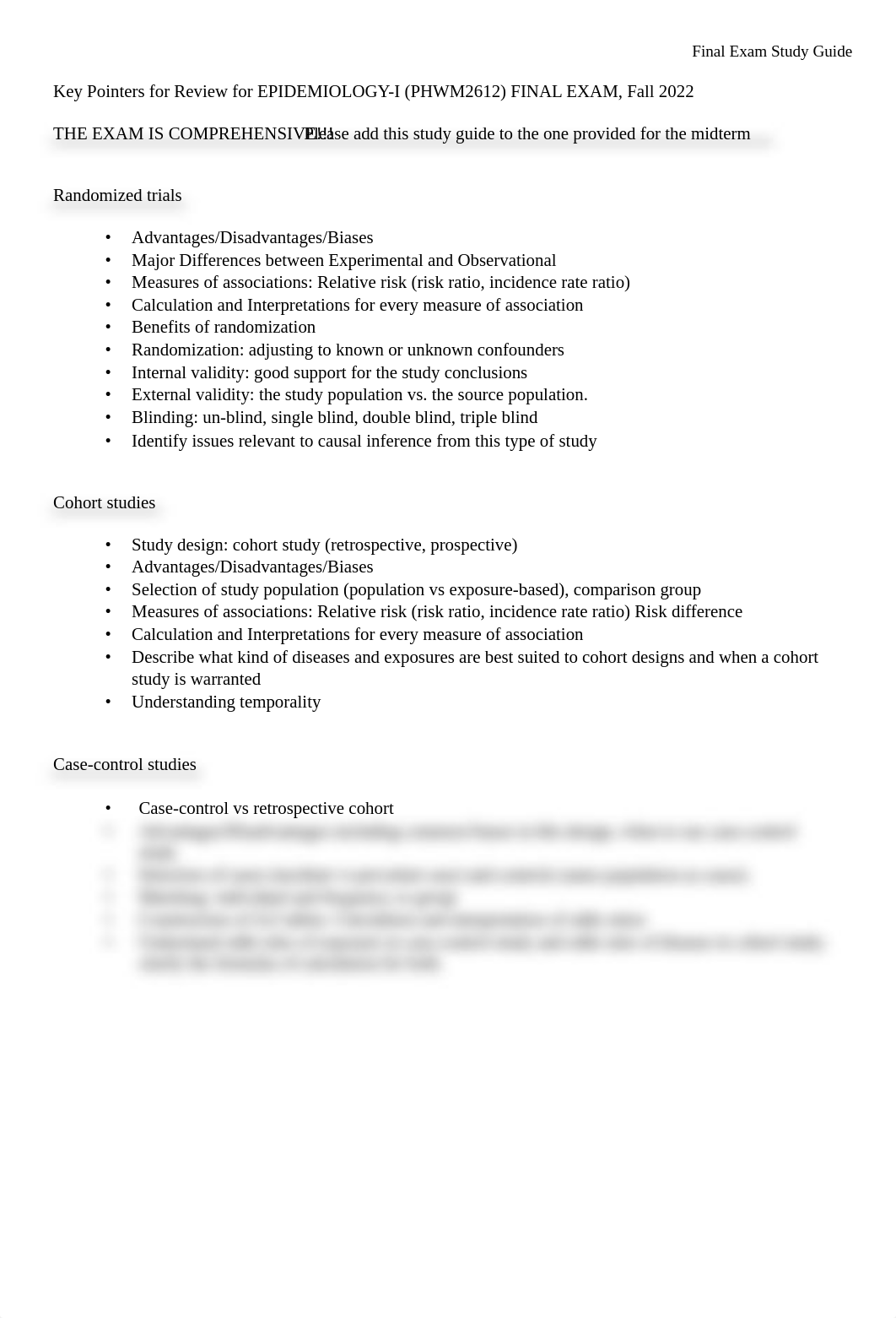 Final Exam_Study Guide_Fall 2022_screen shots of misclass.pdf_d81tchhw62r_page1