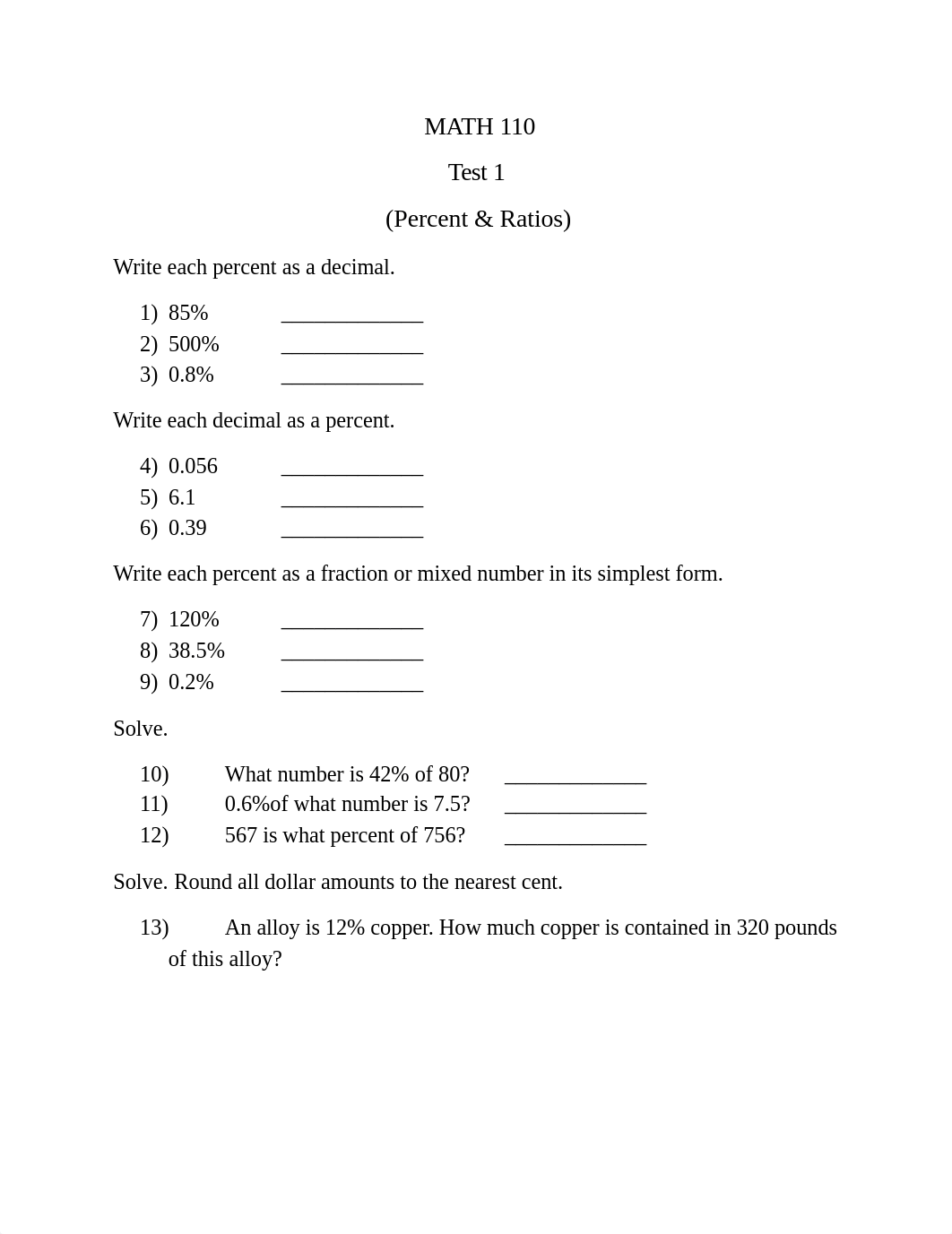 MATH 110 Test 1 - Percents & Ratios.docx_d820o3eqpa5_page1