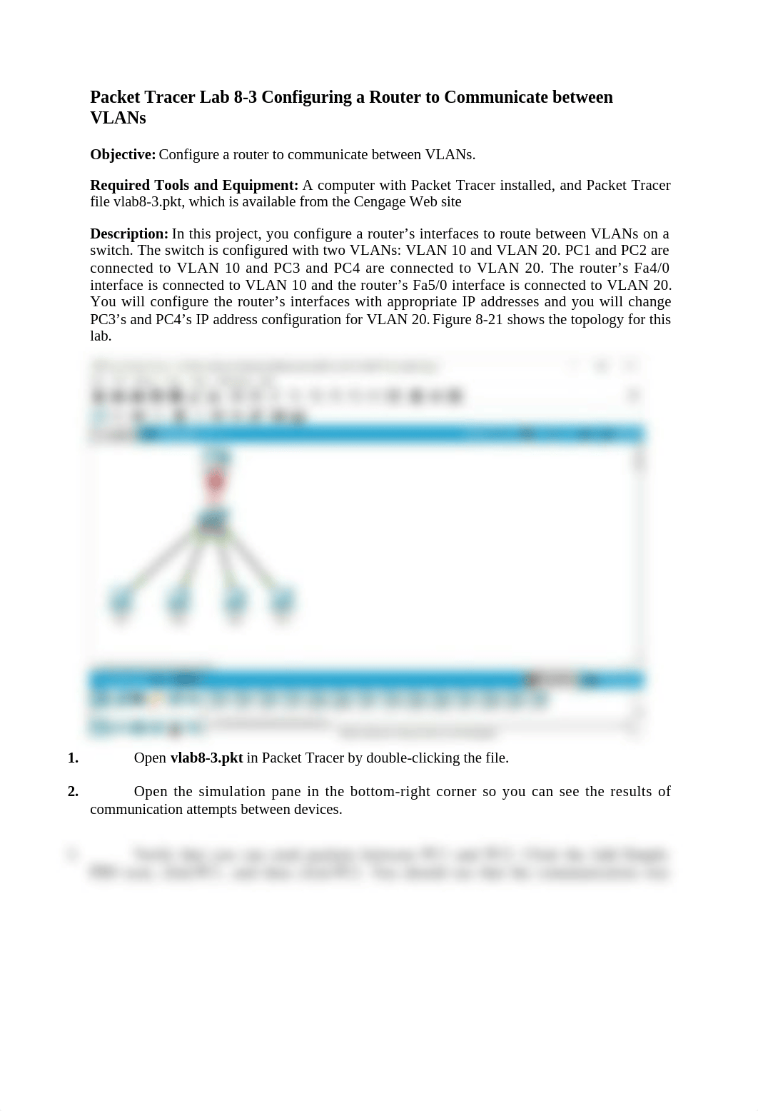 Packet Tracer Lab 8-3 Configuring a Router to Communicate between VLANs.docx_d82a1om3ygo_page1