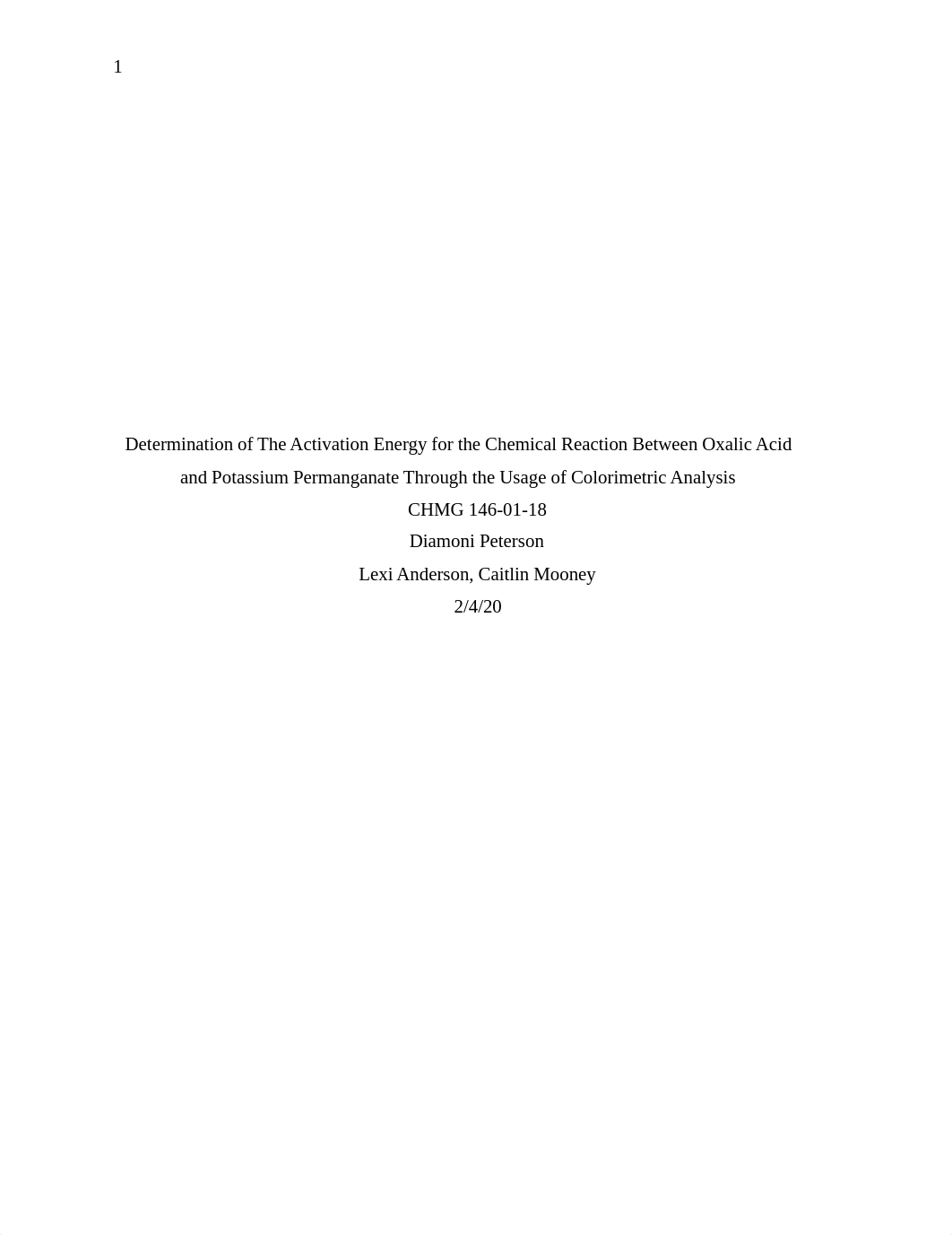 Determination of The Activation Energy for Reaction Oxalic Acid and Potassium Permanganate.docx_d82j8e074y2_page1