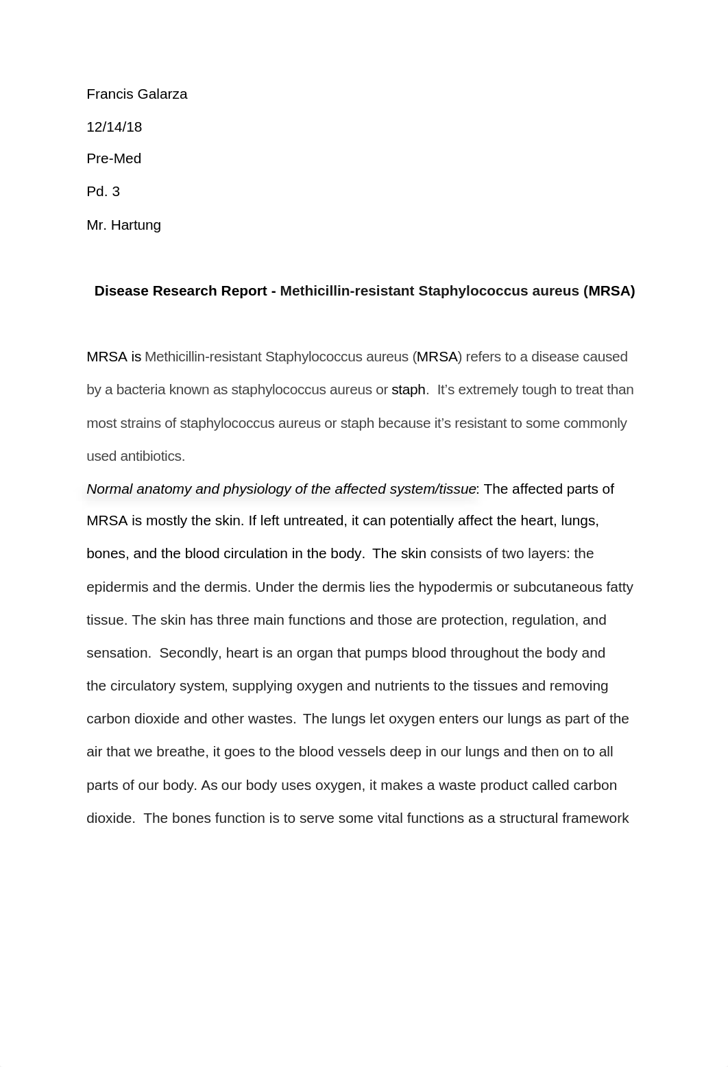 Francis Galarza - Pre Med MRSA Research Paper .docx_d82pvwlviin_page1