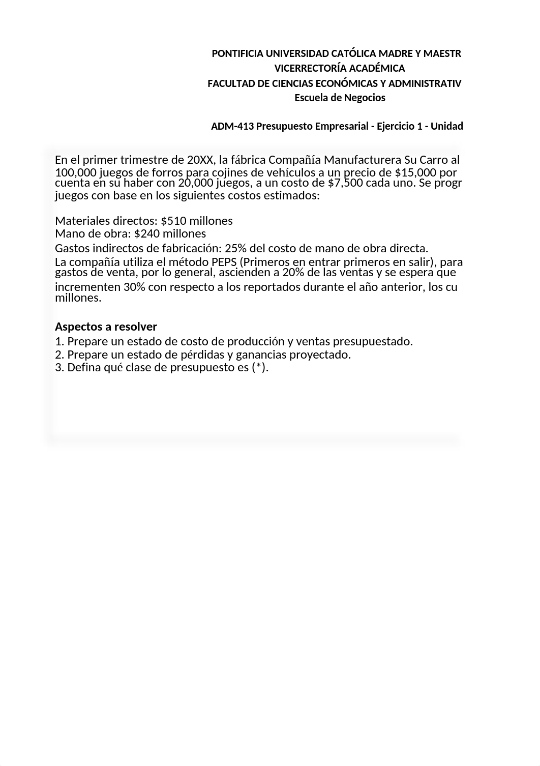 Ejercicio - Compañía Manufacturera su carro al día - Resuelto.xlsx_d82zpjd64kh_page1