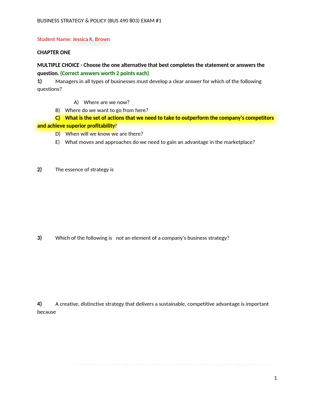 BUSINESS STRATEGY  POLICY - EXAM ONE.docx_d832oohtg9d_page1