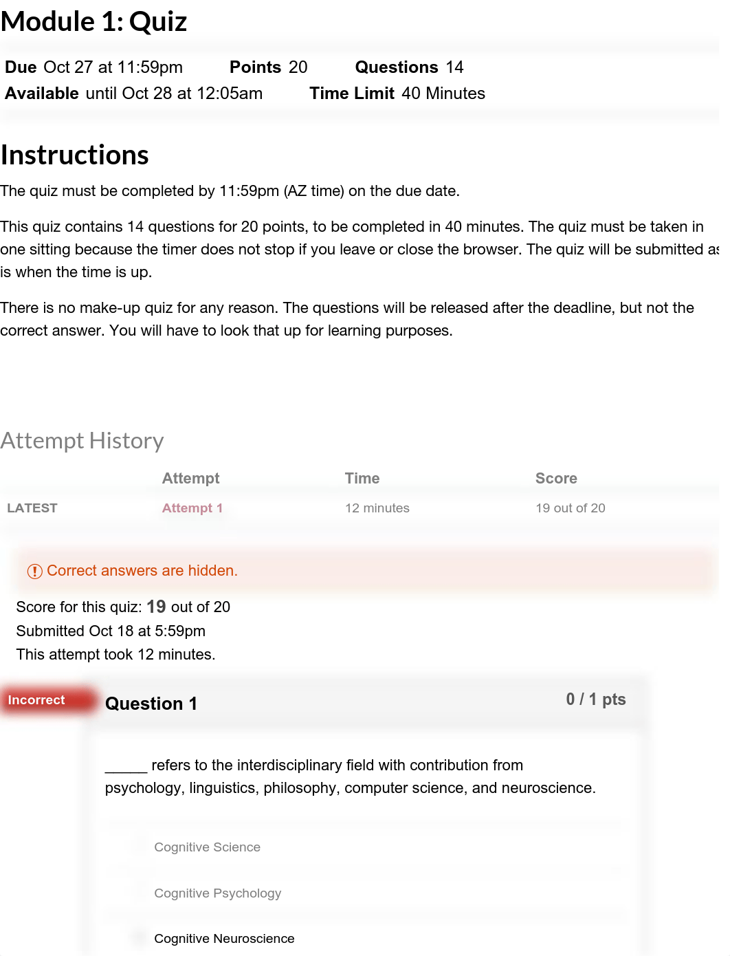 Module 1: Quiz: PSY 324: Memory and Cognition (2019 Fall - B).pdf_d837e7pve74_page1