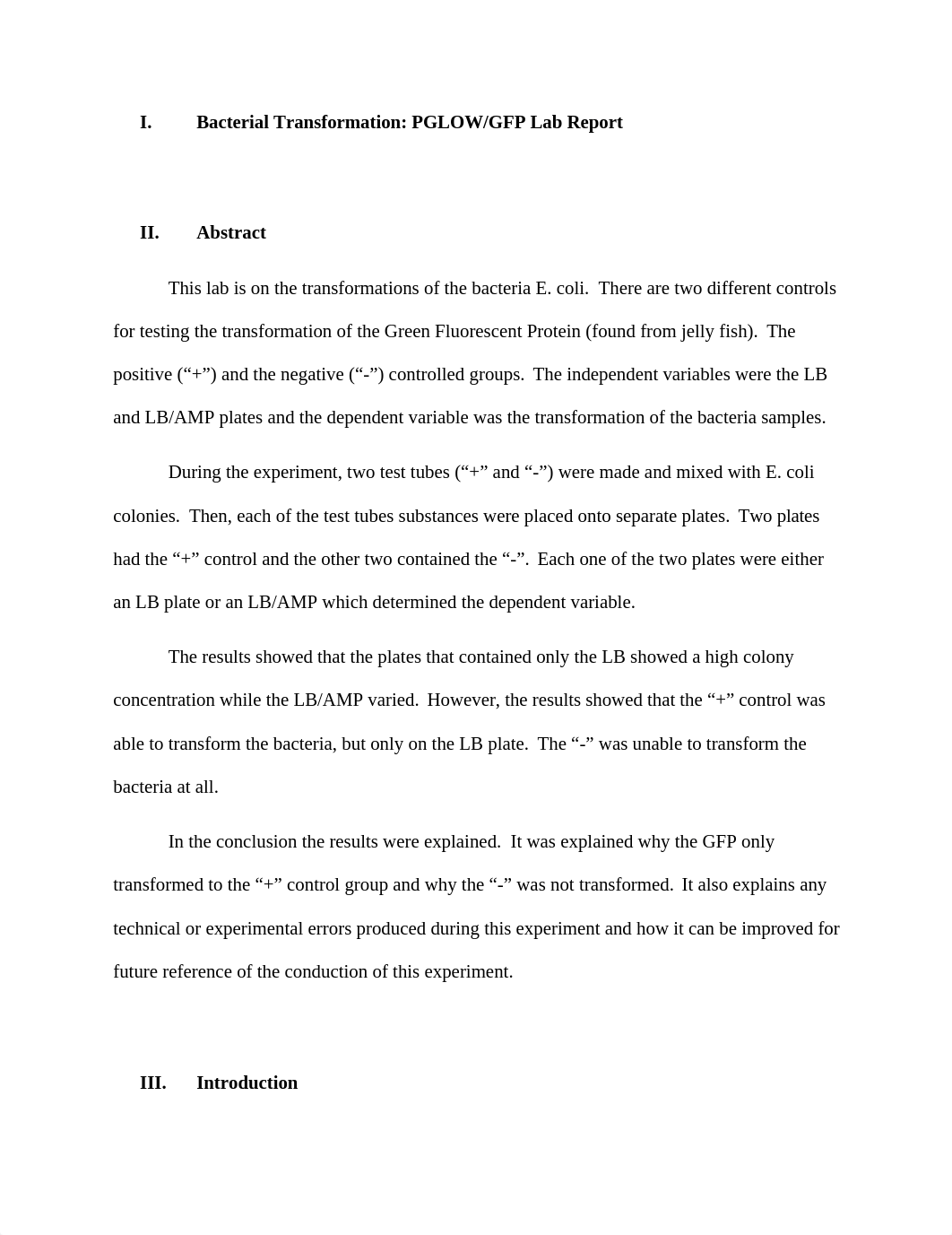 Formal Bio Lab Report #2 Bacterial Transformation_d83albesuv3_page1