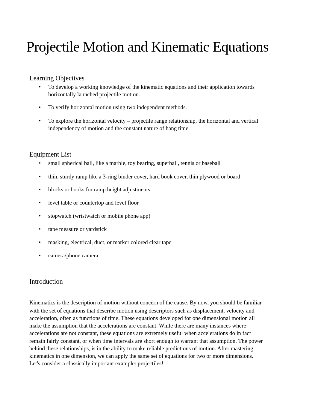 Projectile Motion and Kinematic Equations Lab.pdf_d83enw4t6v3_page1