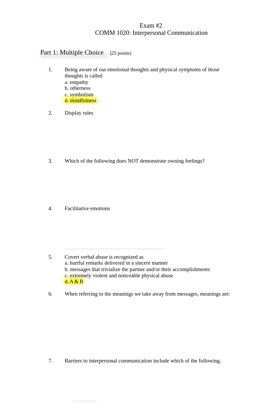 Answer Key - Exam 2 Interpersonal Comm.docx_d83yqv3gguk_page1