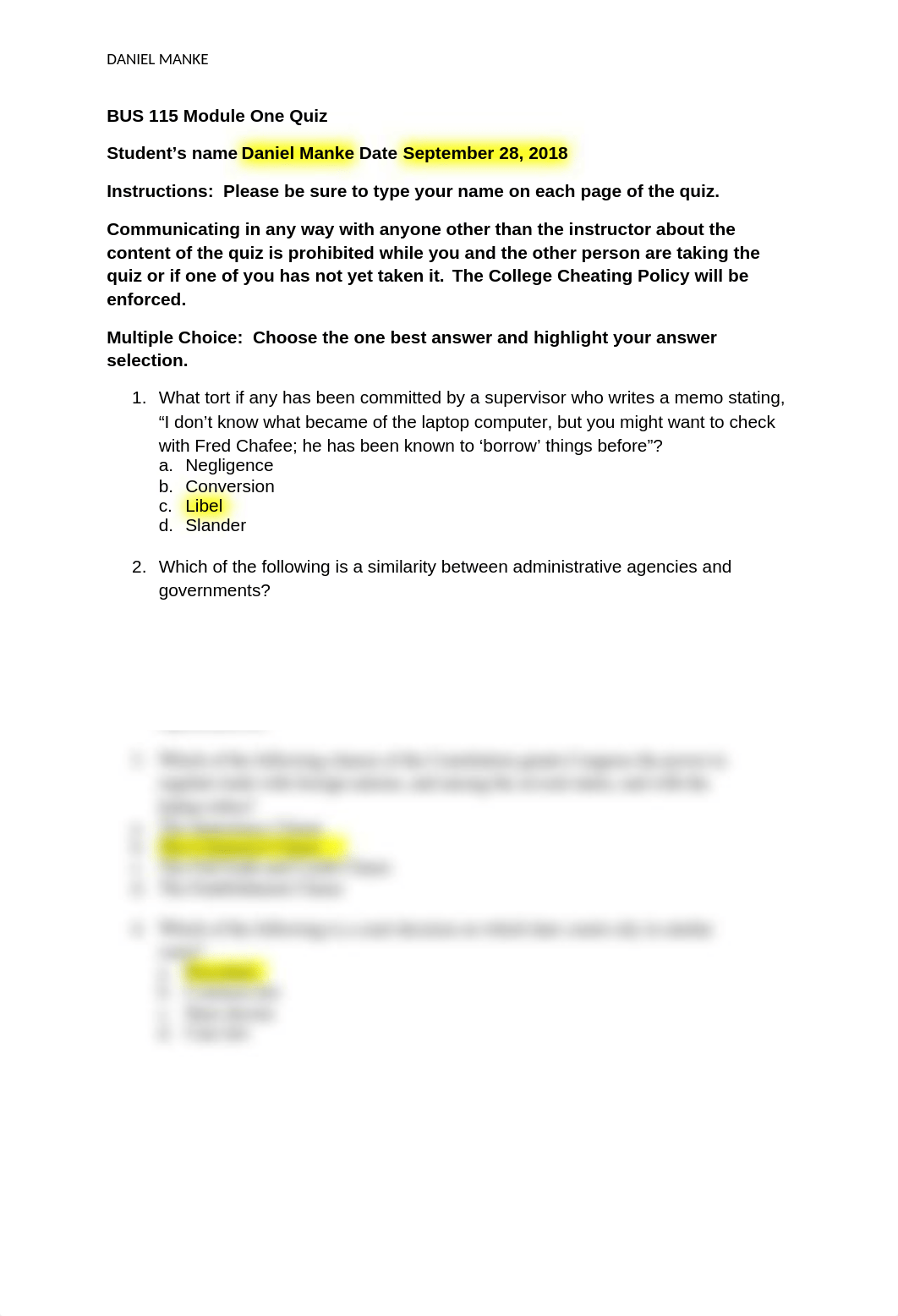 Daniel Manke BUS 115 Module One Quiz.docx_d847d74zy1z_page1