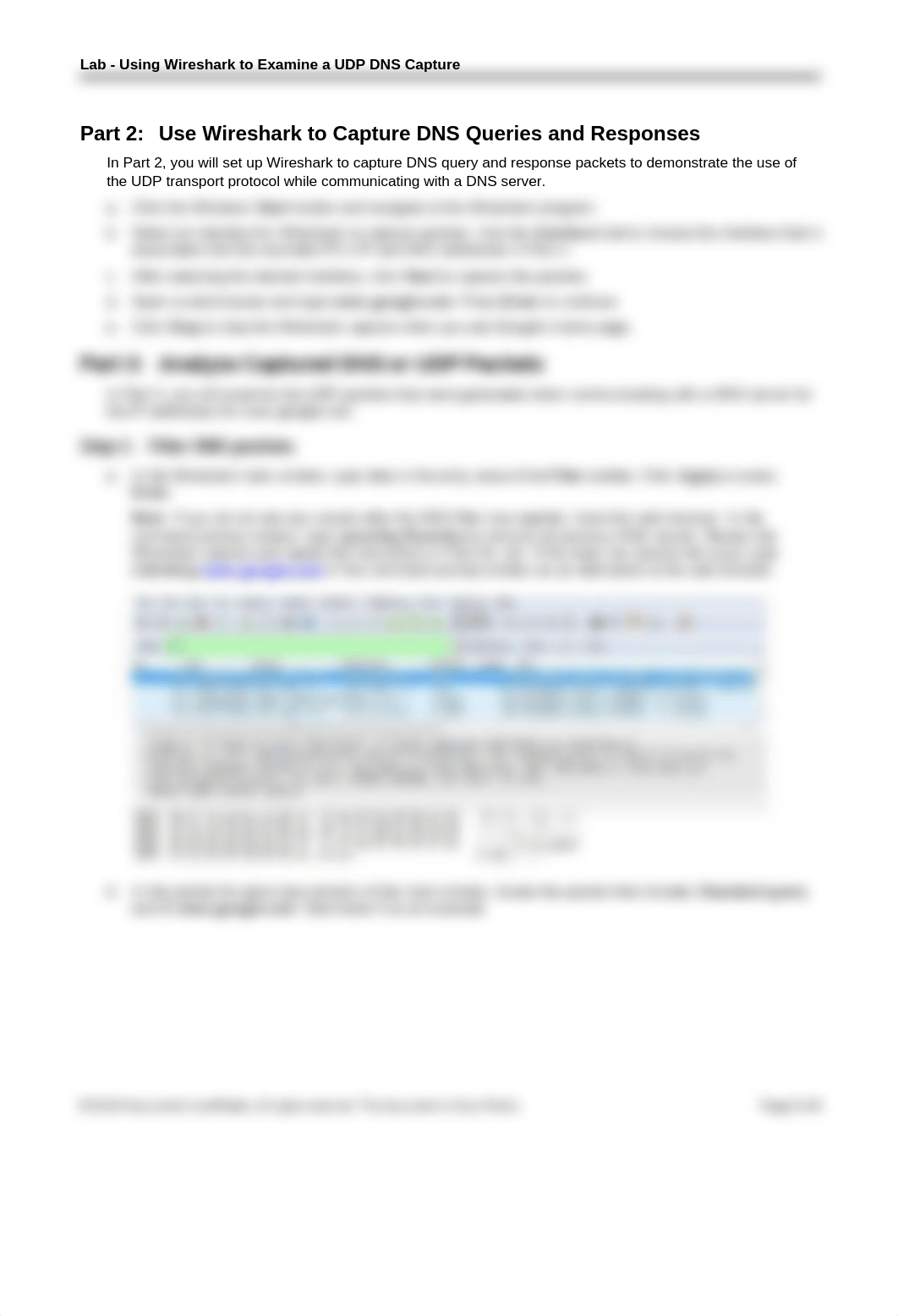 9.2.3.5 Lab - Using Wireshark to Examine a UDP DNS Capture Snyder.docx_d85ladq3tox_page2