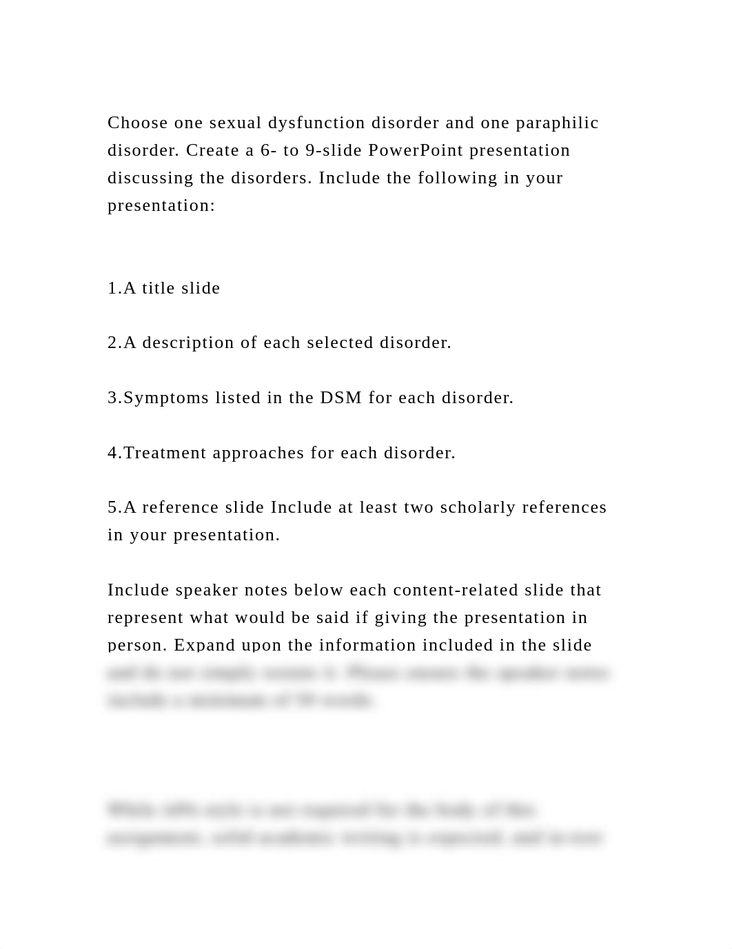 Choose one sexual dysfunction disorder and one paraphilic disorder. .docx_d85m8dxfx43_page2