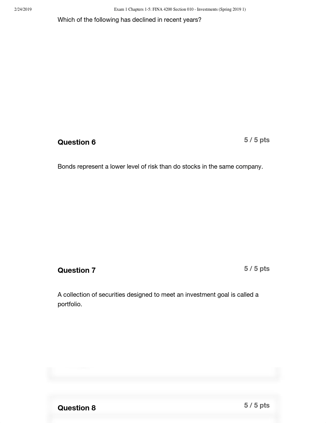 Exam 1 Chapters 1-5_ FINA 4200 Section 010 - Investments (Spring 2019 1).pdf_d85sfx7zfau_page3