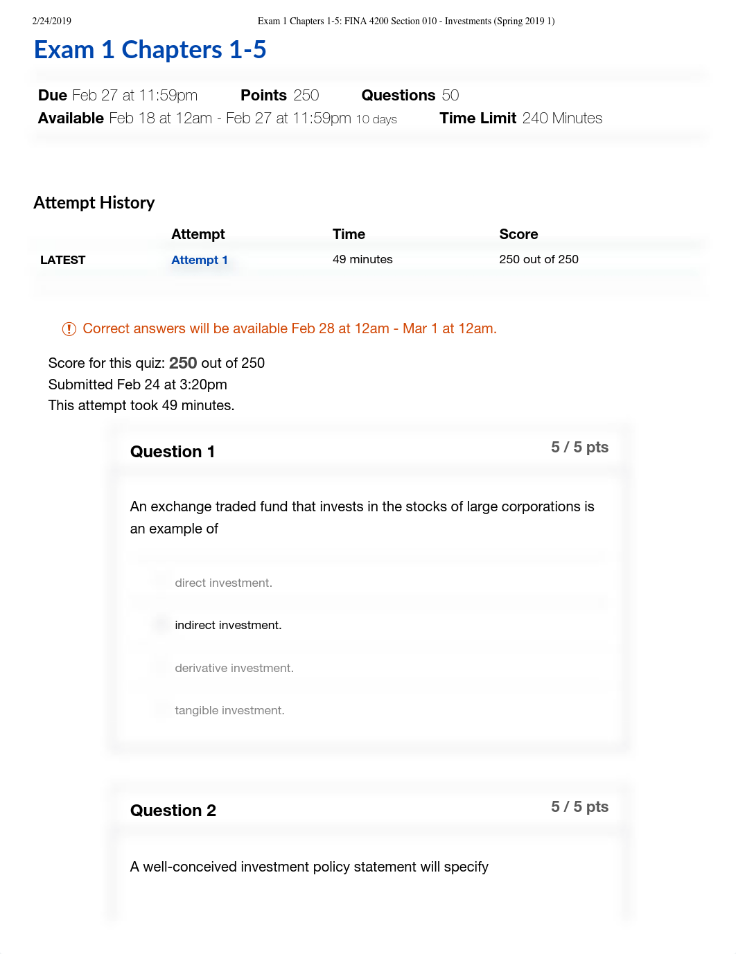 Exam 1 Chapters 1-5_ FINA 4200 Section 010 - Investments (Spring 2019 1).pdf_d85sfx7zfau_page1
