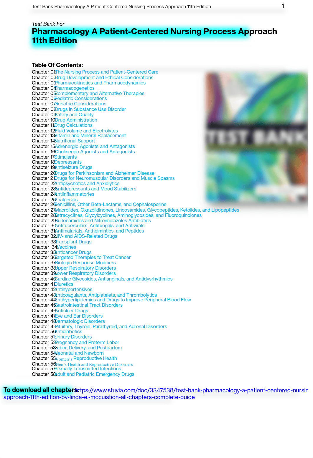 Test Bank Pharmacology A Patient Centered Nursing Process Approach chapter 1.pdf_d86g4bu669i_page1