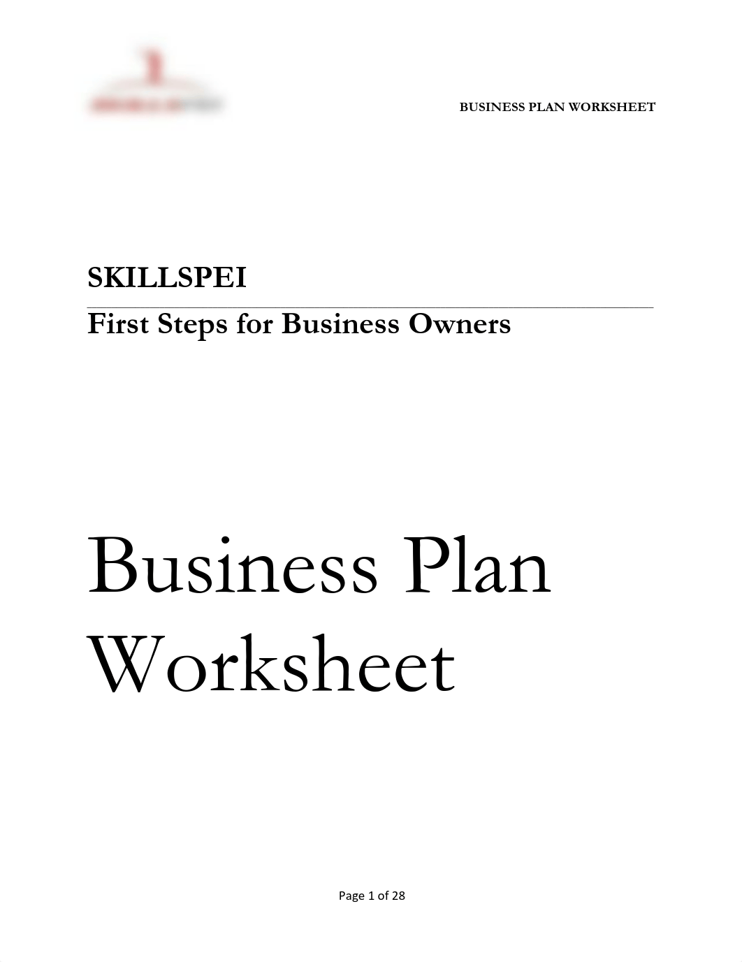 Business Plan Worksheet - Online Version_d879vlzjike_page1