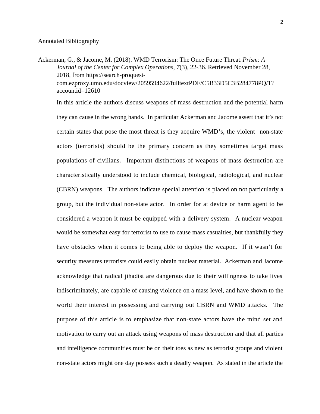 ABurchett CJC 365 Annotated Bibliography Terrorism and WMDs.docx_d87kec1vf79_page2