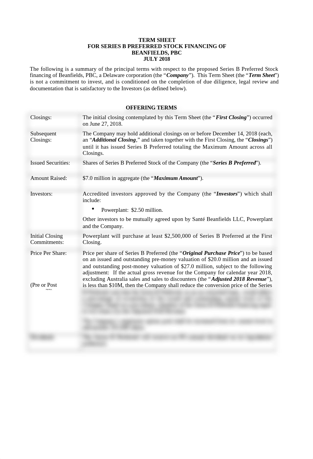 Beanfields Series B Preferred Term Sheet July 2018.docx_d87yzqjnwku_page1