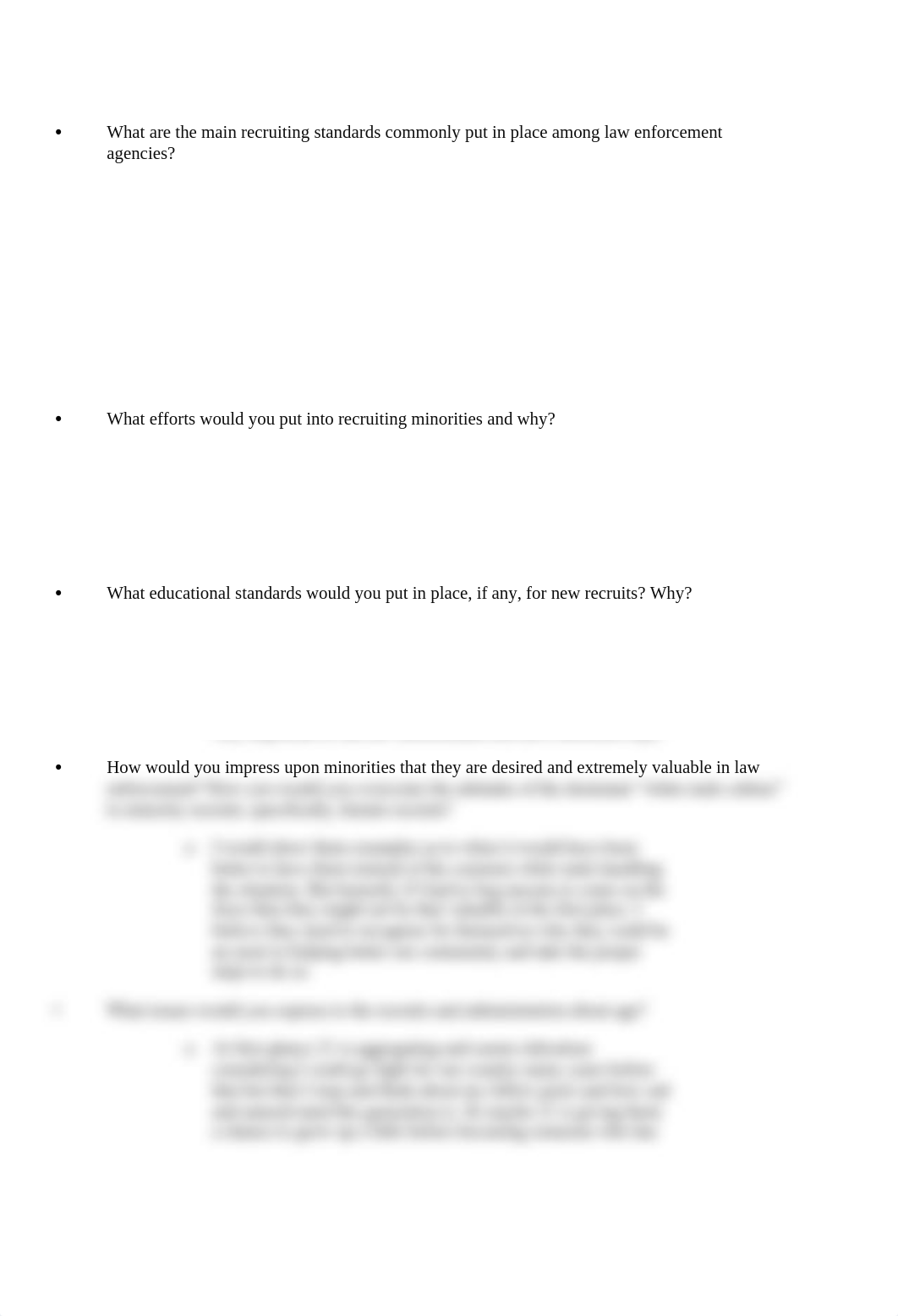 What are the main recruiting standards commonly put in place among law enforcement agencies.docx_d880chw5g4h_page1