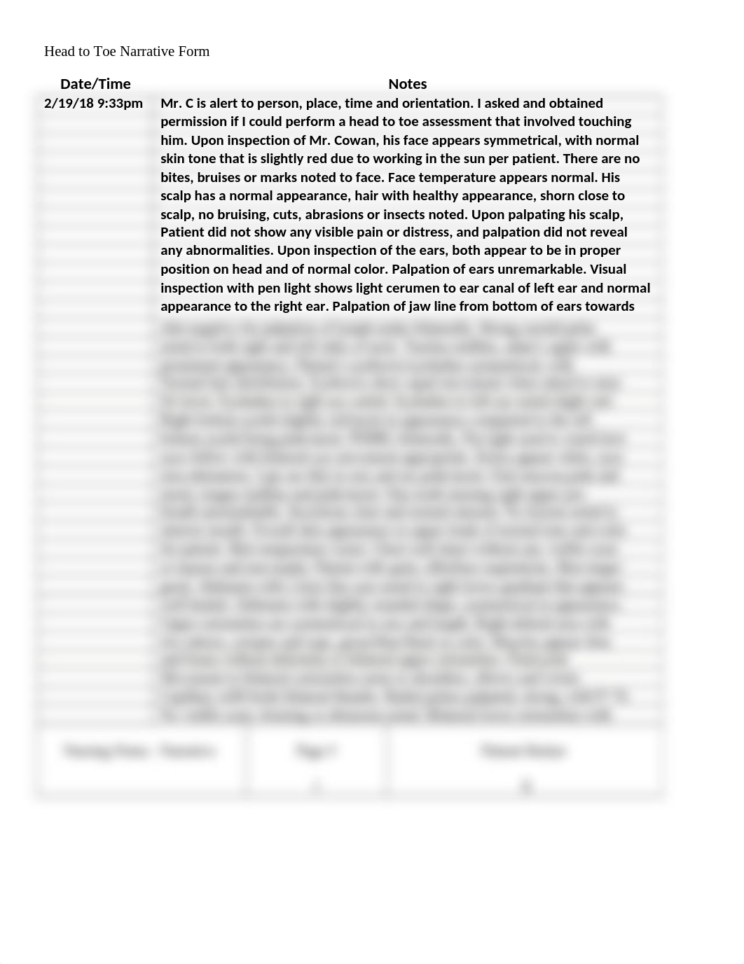 Head to toe Narrative form page 1.docx_d88wjwkvygk_page1