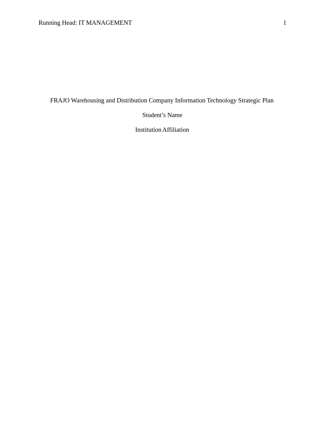 FRAJO Warehousing and Distribution Company Information Technology Strategic Plan_edited.docx_d894blbwnij_page1