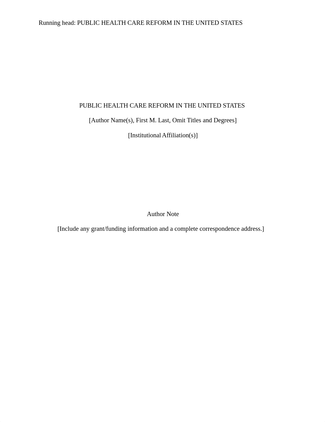 PUBLIC HEALTH CARE REFORM IN THE UNITED STATES.docx_d89bk8q36mw_page1