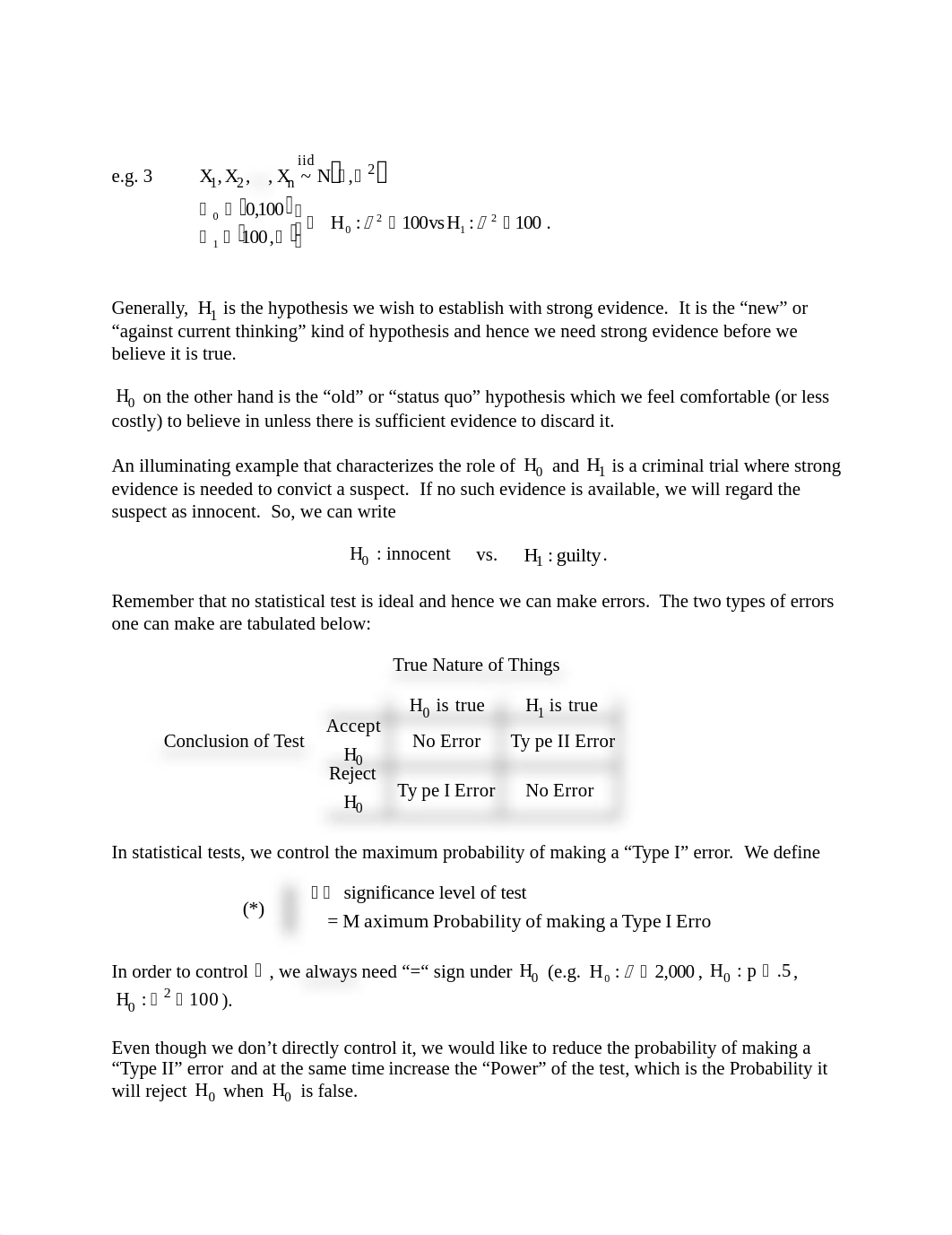 The General Hypothesis Testing Set Up - The case of hypothesis test about a paramter of a single pop_d89g30gaw6i_page2