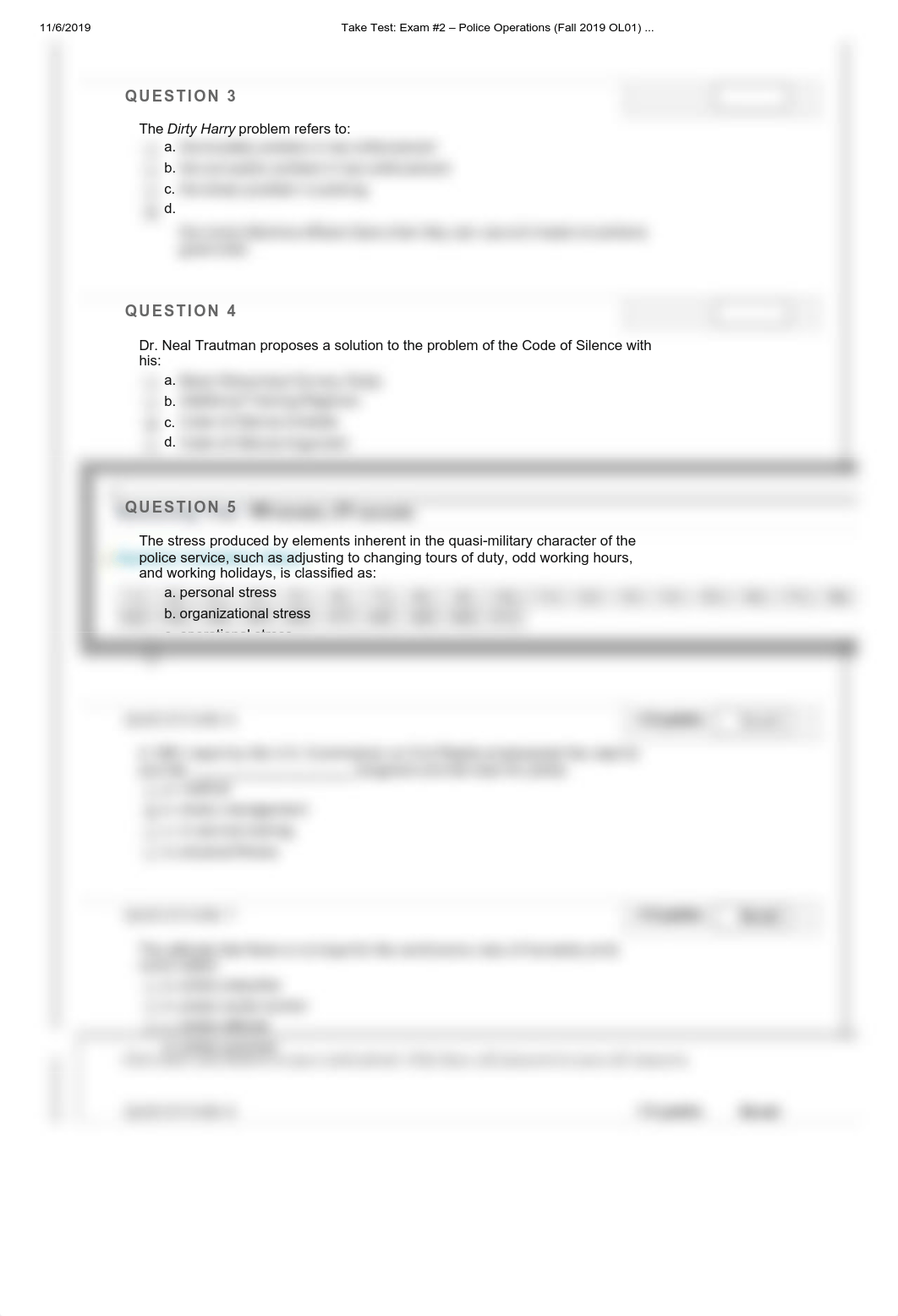 Take Test_ Exam #2 - Police Operations (Fall 2019 OL01) .._.pdf_d89ibl1062b_page2