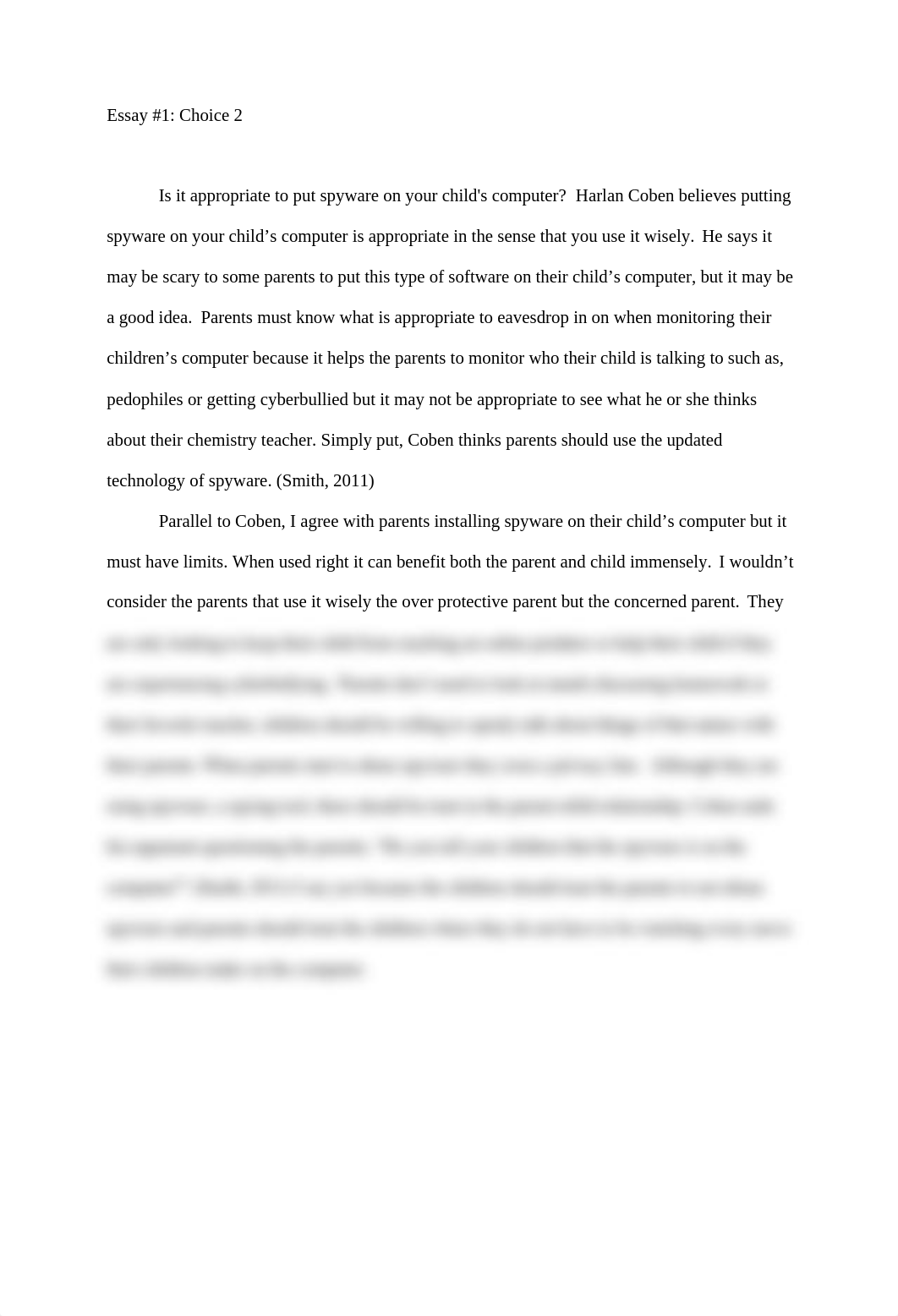 Essay #1: Choice 2: putting spyware on a childs computer_d89z9utmmq3_page1