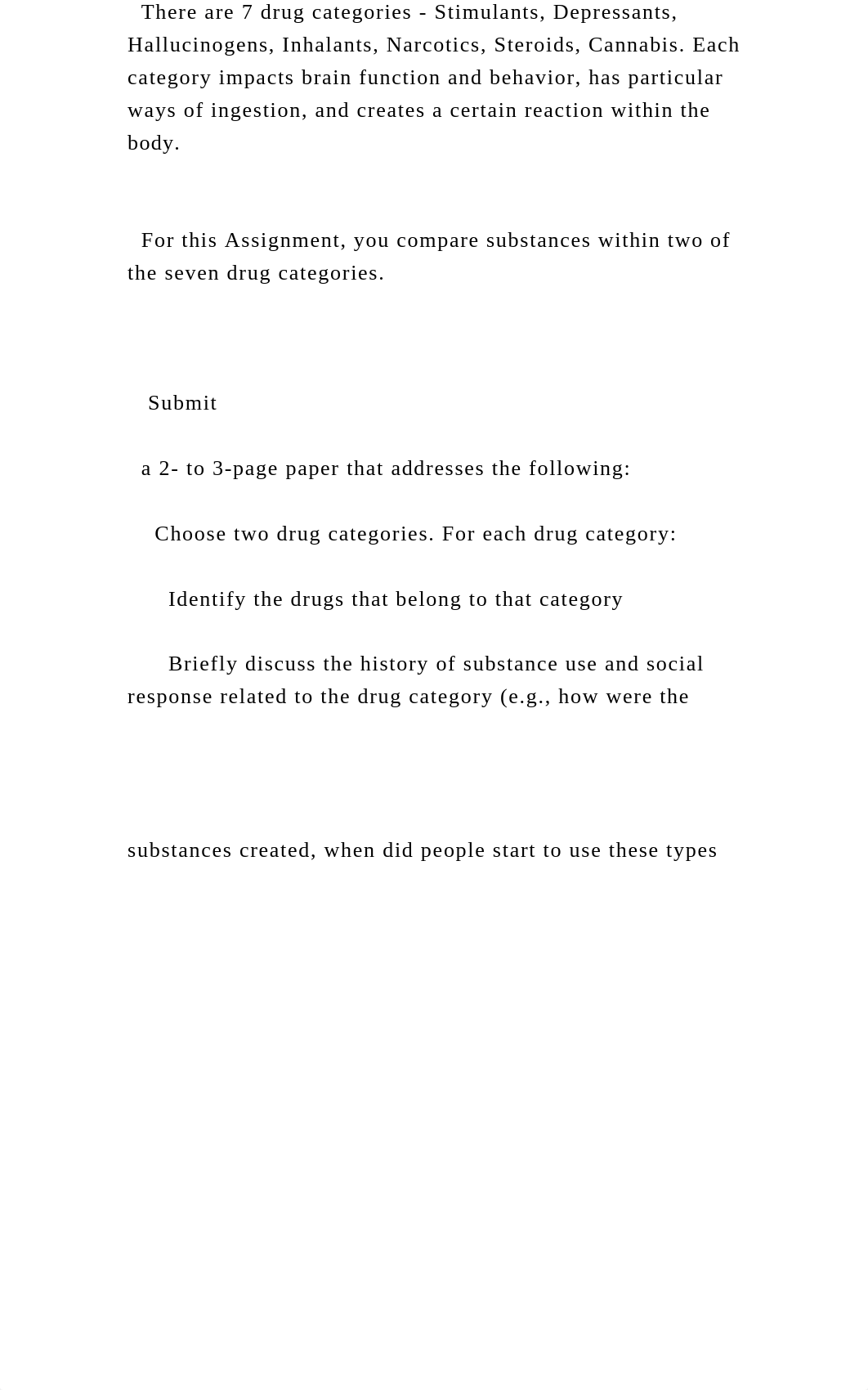 There are 7 drug categories - Stimulants, Depressants, Halluc.docx_d8a35n4gkrr_page2