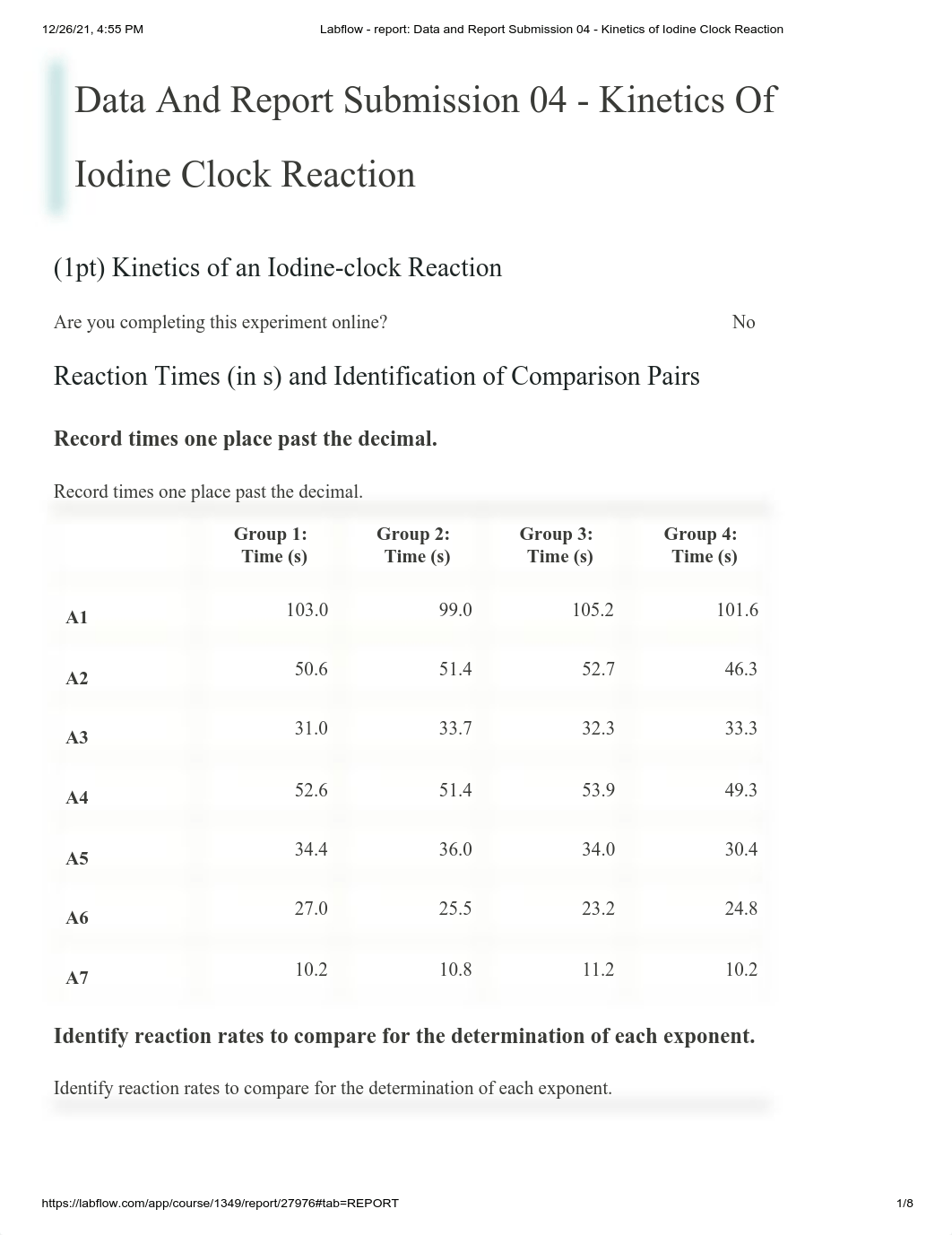 Labflow - report_ Data and Report Submission 04 - Kinetics of Iodine Clock Reaction.pdf_d8asfbk19uv_page1