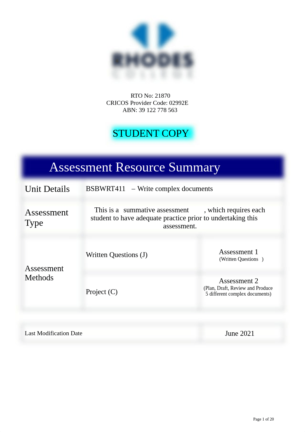 SATool - BSBWRT411 - Write complex documents - v June 2021.pdf_d8bbgouet90_page1