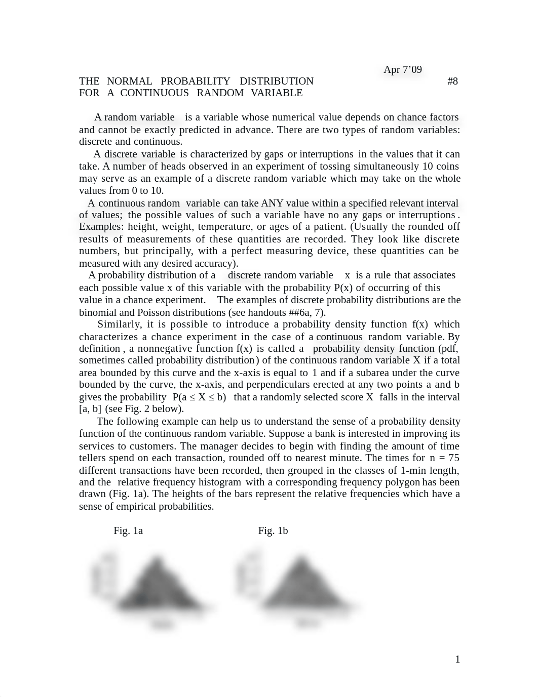 Handout_8 THE NORMAL PROBABILITY DISTRIBUTION_d8bgl0liqkx_page1