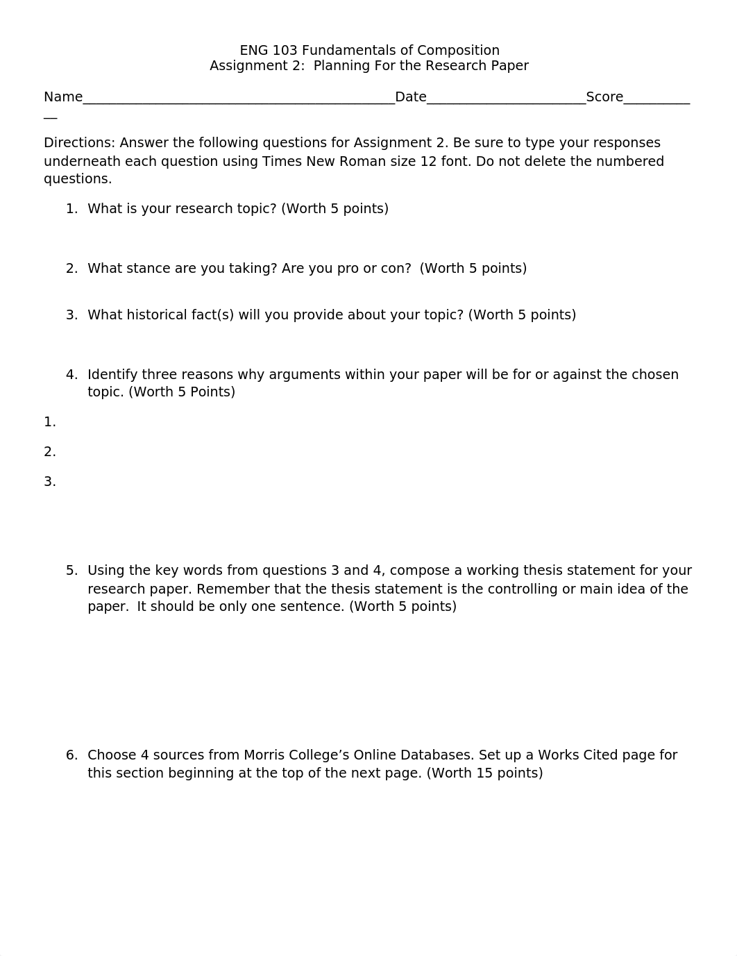 ENG 103 Assignment 2  Planning the Research Paper .docx_d8ckyvj040e_page1