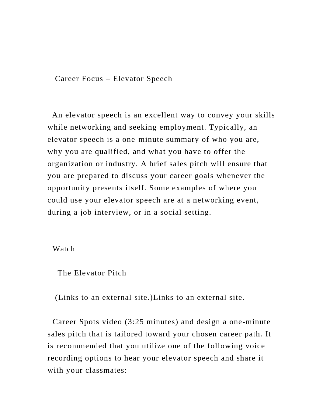 Career Focus - Elevator Speech    An elevator speech is an.docx_d8cqzid6xbe_page2