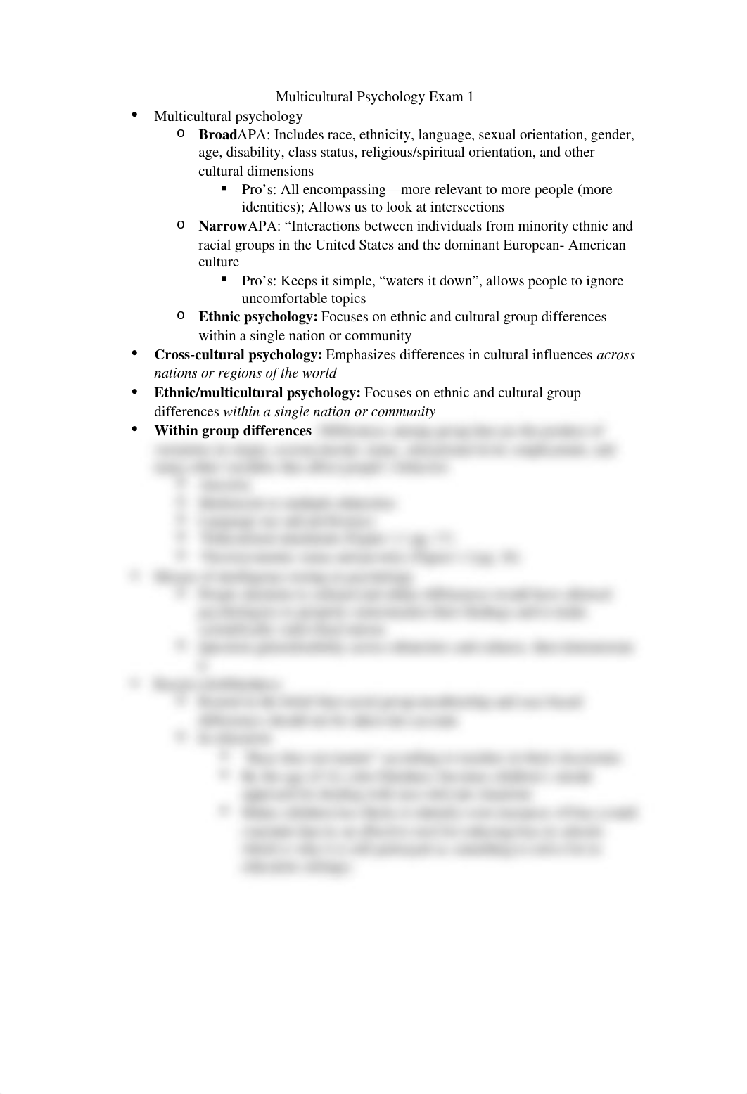 Multicultural Psychology Exam 1 Study Guide_d8czzl5xgw7_page1