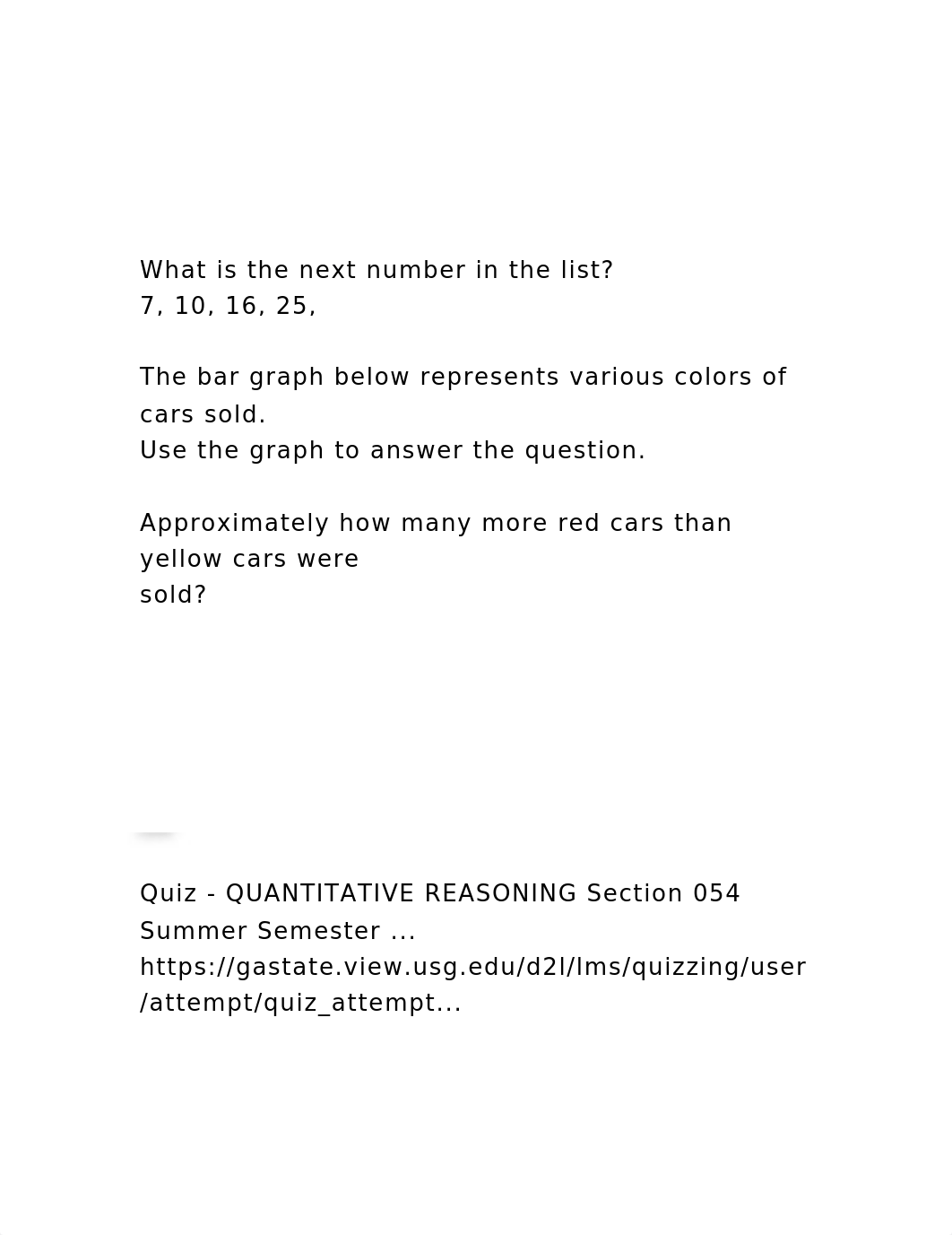 What is the next number in the list7, 10, 16, 25, ___Th.docx_d8dgbb21fs2_page2