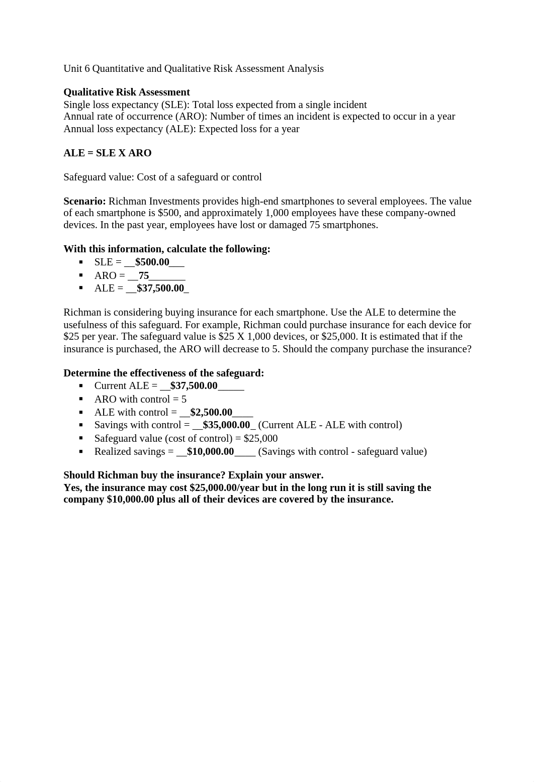 Unit 6 Quantitative and Qualitative Risk Assessment Analysis_d8djazq3600_page1