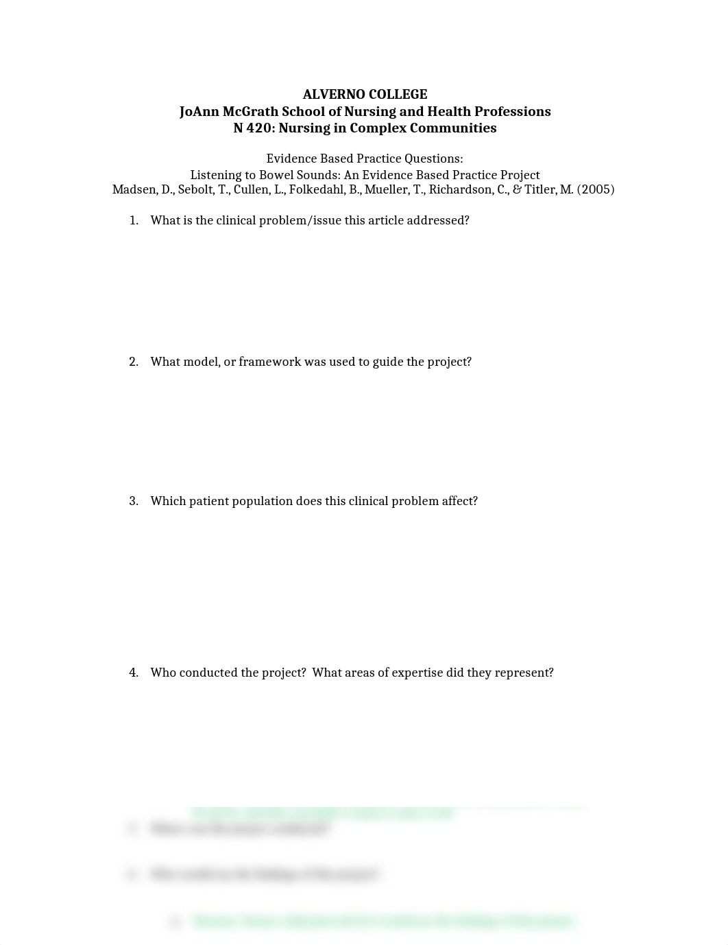 Evidence Based Practice Questions- Listening to Bowel Sounds- An Evidence Based Practice Project .do_d8ds09o21er_page1