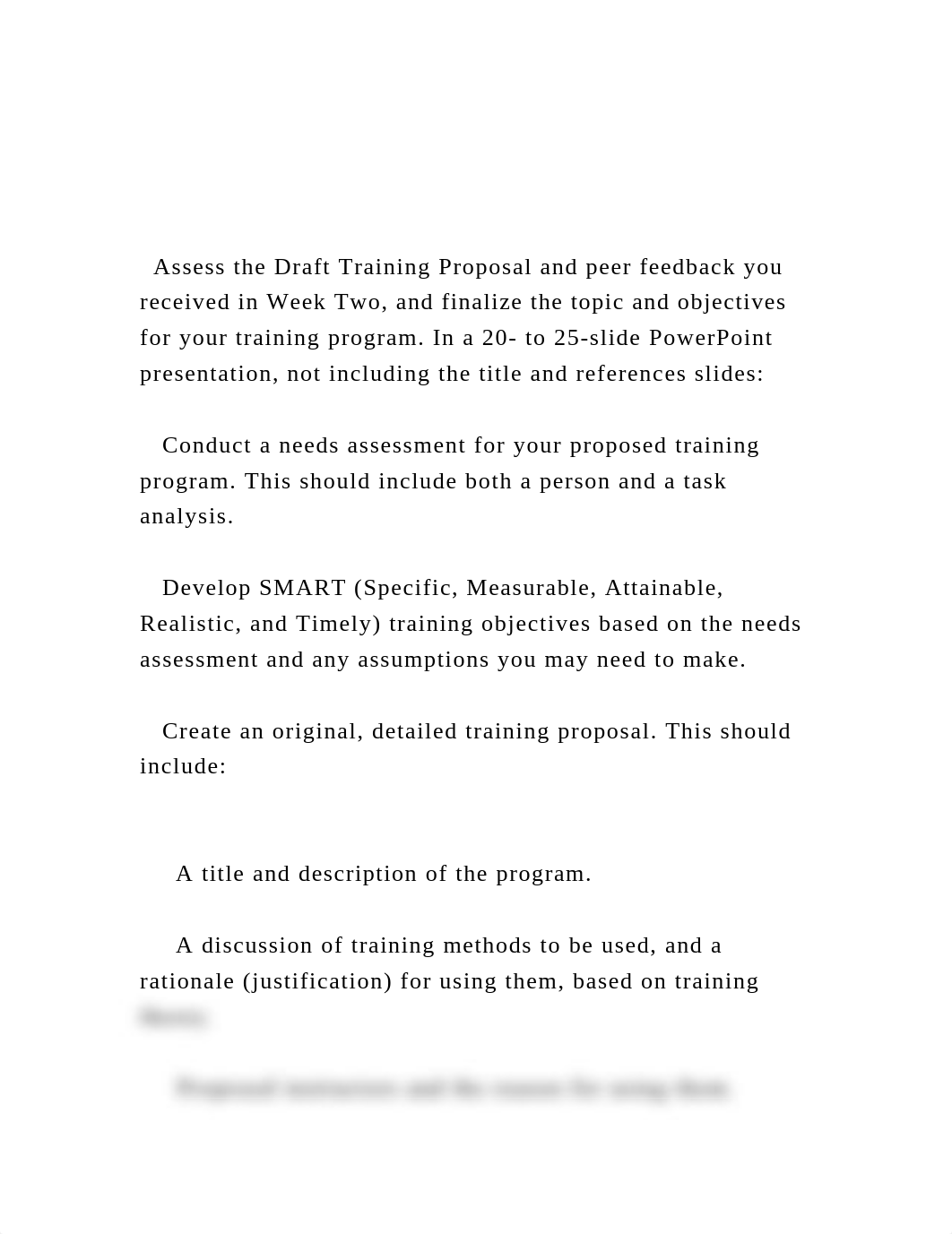 Assess the Draft Training Proposal and peer feedback you rece.docx_d8dutmw8gln_page2