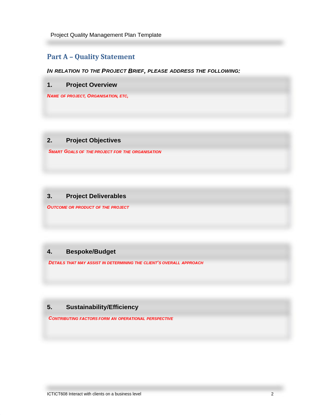 ICTPMG606 Project Quality Management Plan template.docx_d8e2xghwbri_page2