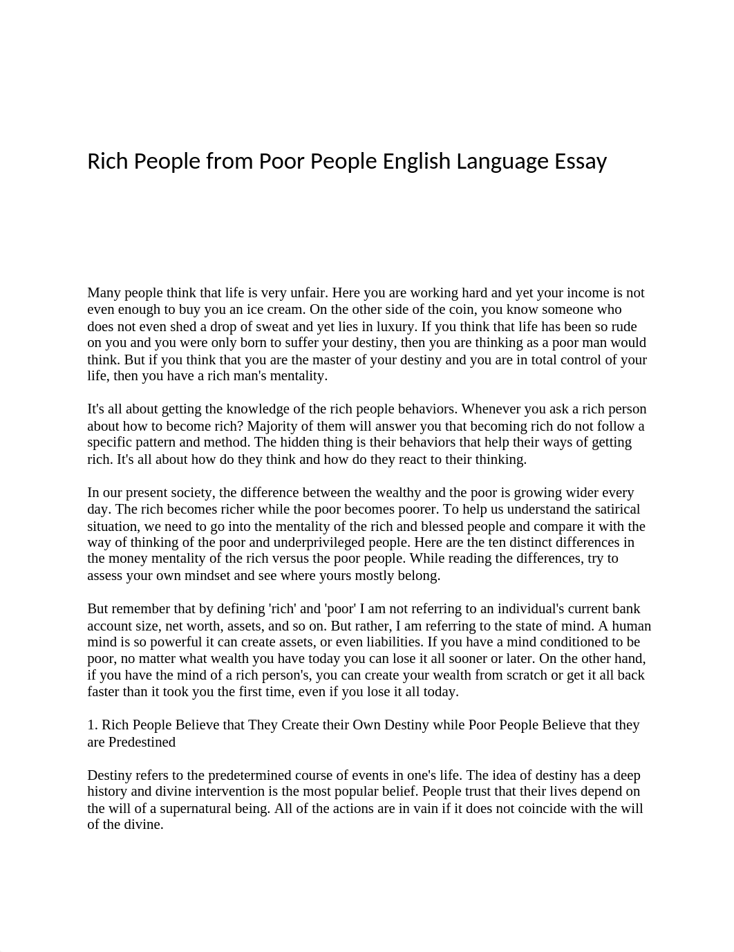 Rich People from Poor People English Language Essay.docx_d8ents6tngc_page1