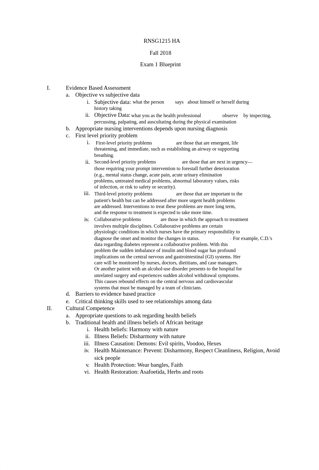 HA Fall 18 Exam 1 Blueprint.docx_d8esa7vlmyb_page1