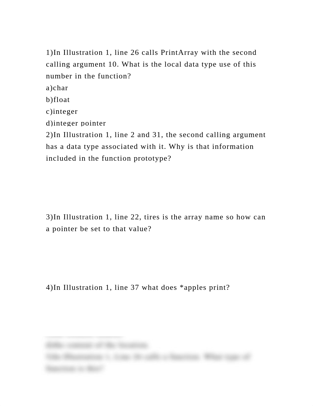 1)In Illustration 1, line 26 calls PrintArray with the second callin.docx_d8eujt347p5_page2