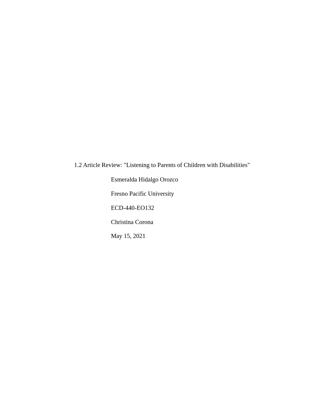 1.2 Article Review-Listening to Parents of Children With Disabilities- Esmeralda Hidalgo.docx_d8fm7as30q2_page1