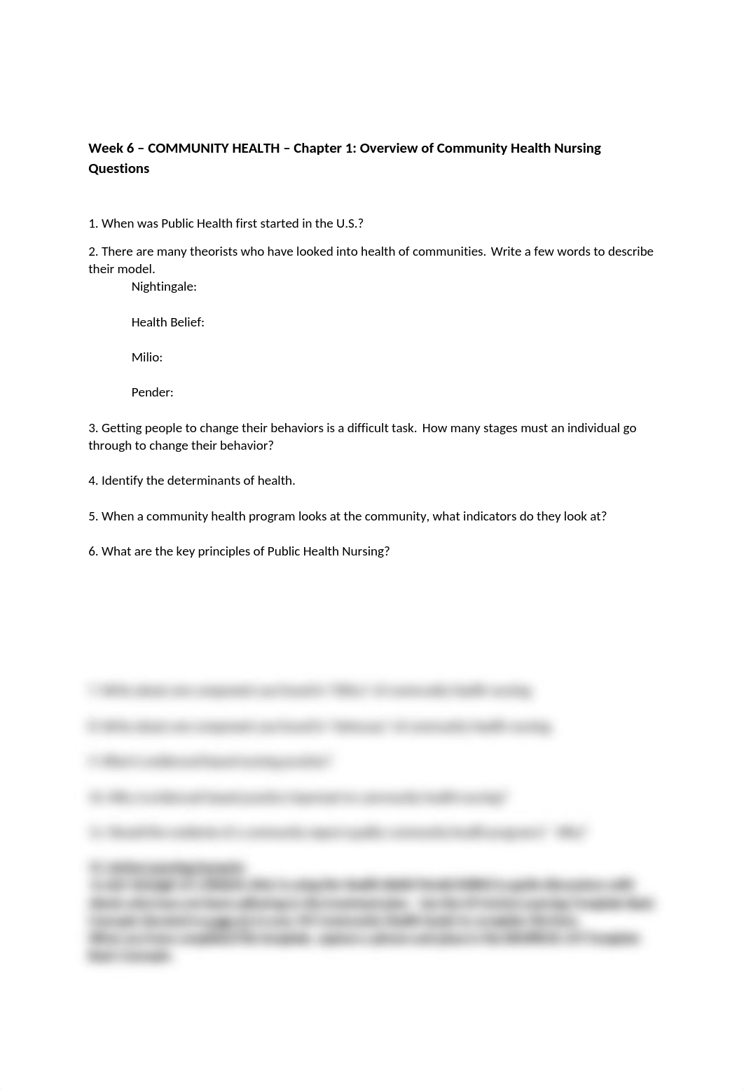 Week 6 - Overview of Community Health Nursing Questions.docx_d8fn2xewq5n_page1